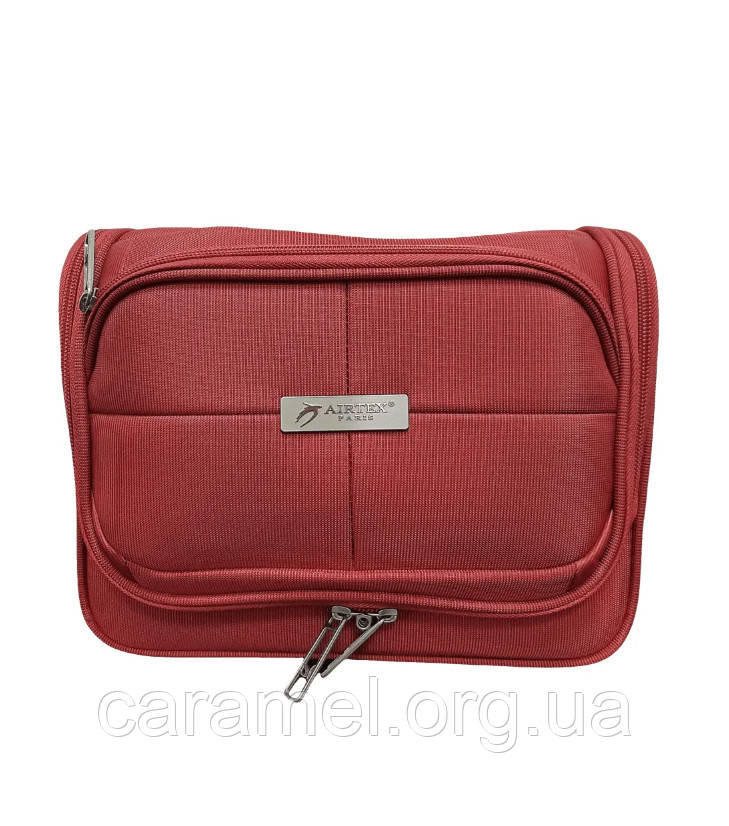 Дорожня сумка несесер тканина червона 28x21x14см/8л/0.5кг
