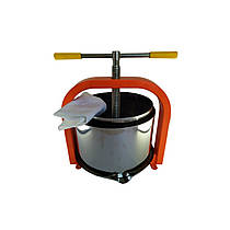 Ручний гвинтовий прес для соку з винограду, яблук та інших фруктів на 10 літрів, прес для соку неіржавка сталь.