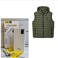 Жилетка з підігрівом + PowerBank 10000Ман КР-60 для туризму, гарбилки, реактивного відпочинку розмір М-6xl
