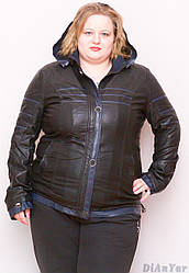 Куртка жіноча великого розміру з екошкіри ANDGELINA, Туреччина