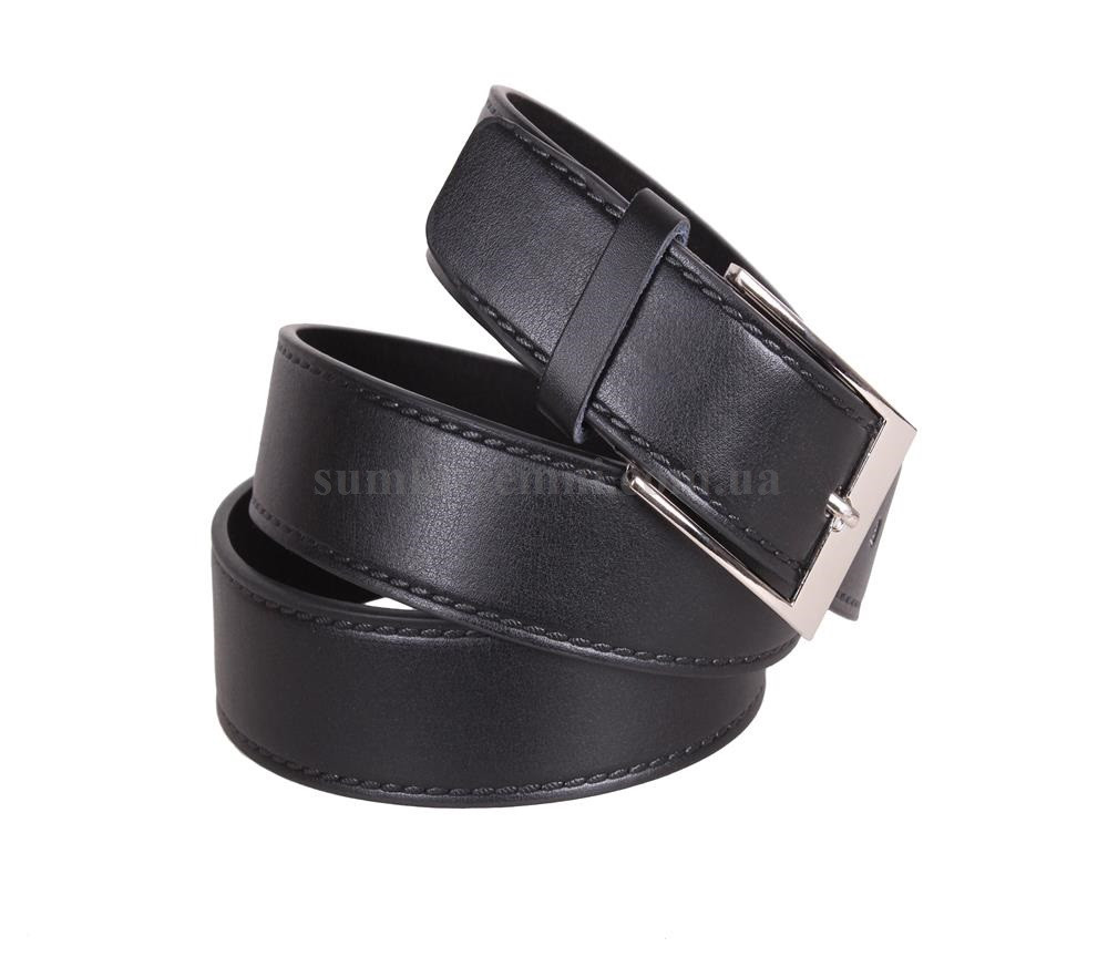 Чоловічий ремінь зі штучної шкіри під штани K380752 чорний, фото 1