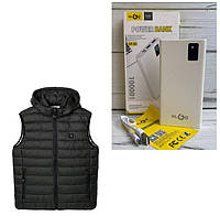 Жилетка з підігрівом + PowerBank 10000Ман КР-60 для туризму, гарбилки, реактивного відпочинку розмір М-6xl