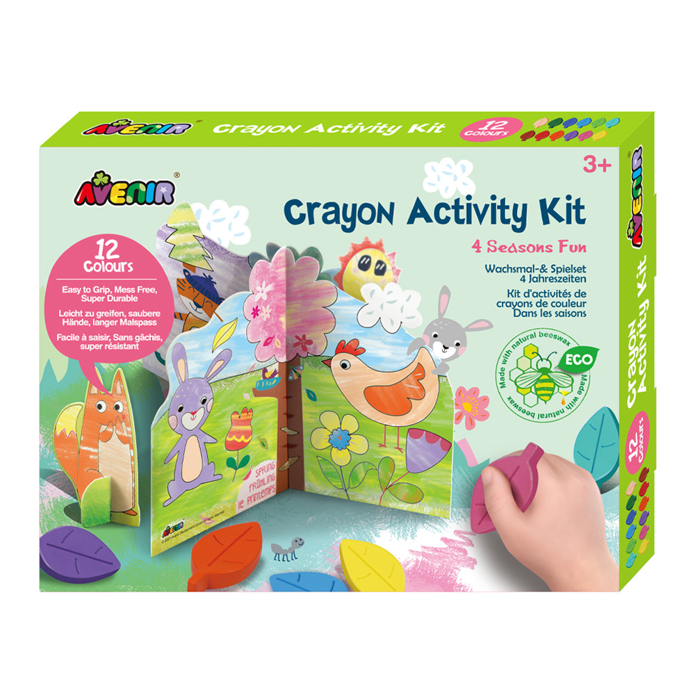 Набір для творчості, воскові олівці "Чотири пори року", 12 кольорів, фото 1