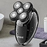 Акумуляторна електробритва VGR з LED дисплеєм для вологого та сухого гоління VGR -V-302-Black., фото 9
