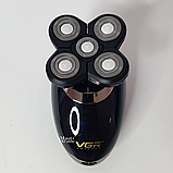 Акумуляторна електробритва VGR з LED дисплеєм для вологого та сухого гоління VGR -V-302-Black., фото 2