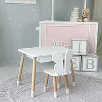 Дитячий столик з шухлядкою 46х60х45 та стільчик в виді метелика 26.5х26х25, білий, фото 4