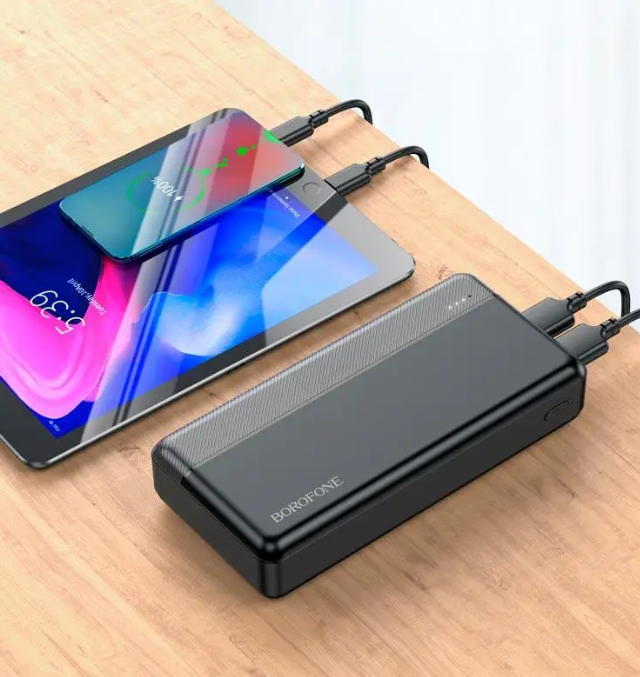 Повербанки для ноутбуків Powerbank borofone bj24a 20000 mah 74 Wh з двома usb-портами для заряджання ґаджетів