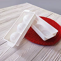 Пластикова форма для льоду на 3 кулі — контейнер для заморожування льоду, біла