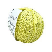 AvantiYarn Мікропаєтка 3 мм № 25 жовтий, паєтка в тон (Пряжа бавовна з паєтками)