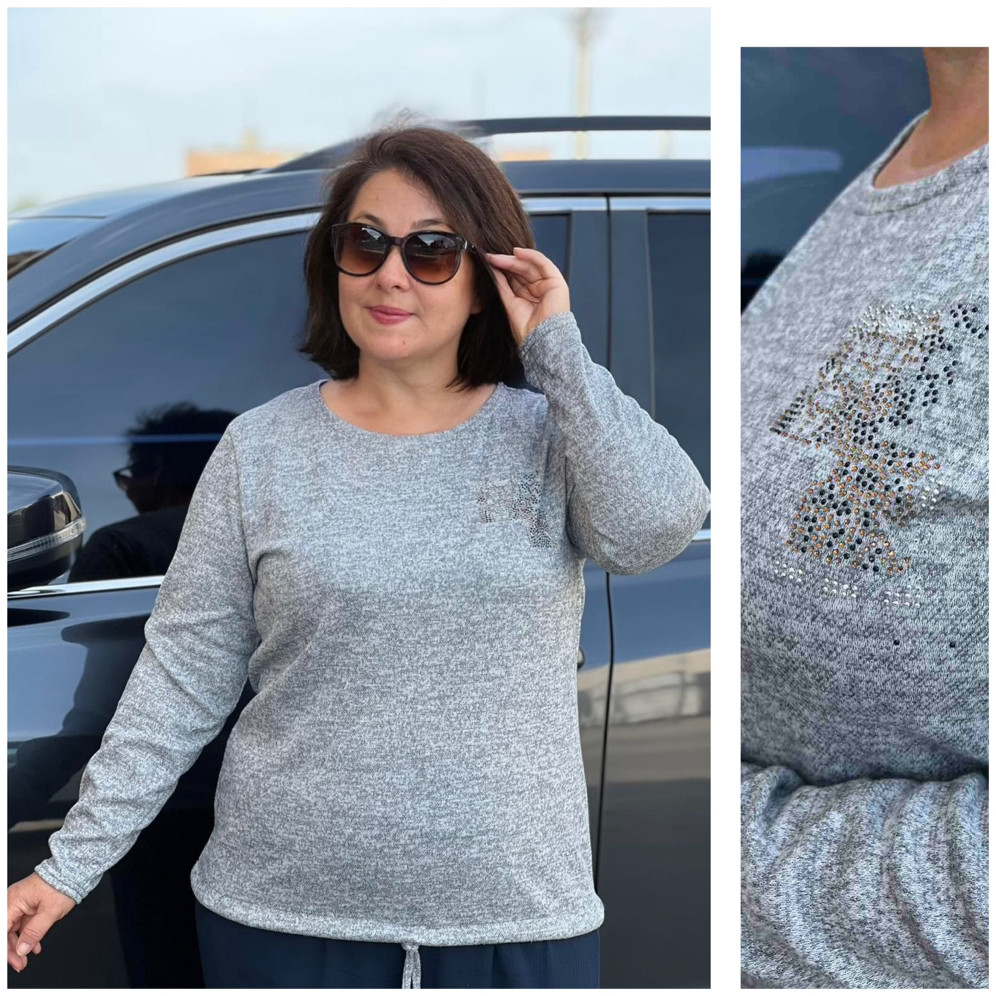 Жіноча туніка трикотажна весняна великого розміру (від 50 до 64)