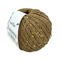 AvantiYarn Мікропаєтка 3 мм № 33 кемел, паєтка золото (Пряжа бавовна з паєтками)