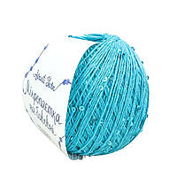 AvantiYarn Мікропаєтка 3 мм № 67 блакитний, паєтка в тон (Пряжа бавовна з паєтками)