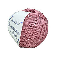 AvantiYarn Мікропаєтка 3 мм № 78 рожевий, паєтка в тон (Пряжа бавовна з паєтками)