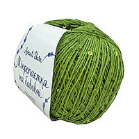 AvantiYarn Мікропаєтка 3 мм № 132 світлий-хакі, паєтка в тон (Пряжа бавовна з паєтками)