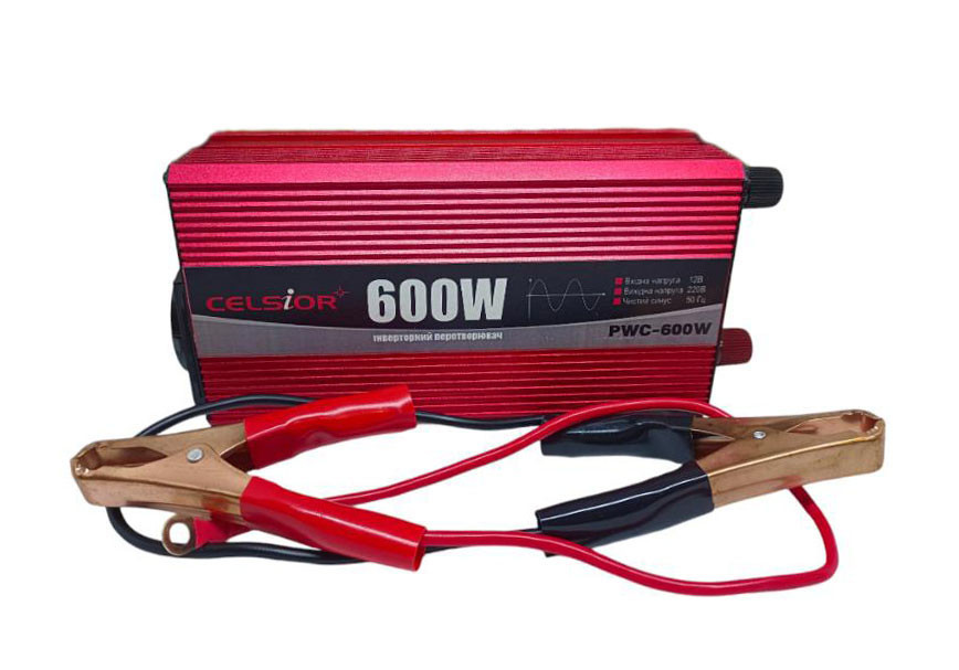 Перетворювач напруги 12V-220V 600W Celsior PWC-600W чистий сінус