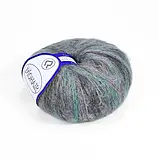 Пряжа Mohair Fantasie/Мохер Фантазія, сірий-бірюзовий 110, фото 3