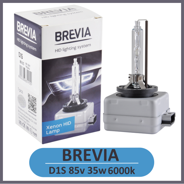 Автомобільна ксенонова лампа D1S 85v 35w 6000k "BREVIA" 1шт