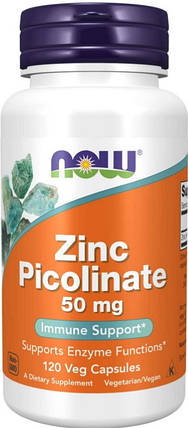 Цинк NOW Foods Zinc Picolinate 50 мг 120 капс, фото 1