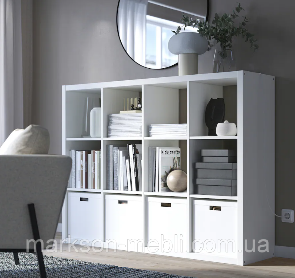 СТЕЛЛАЖ білий MS236 сумісний з аксесуарами IKEA KALLAX
