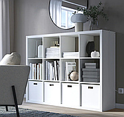 СТЕЛЛАЖ білий MS236 сумісний з аксесуарами IKEA KALLAX