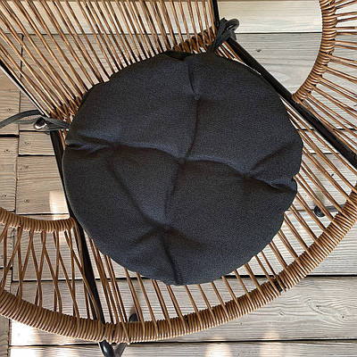 Подушка для стільців (38x38х5 см) кругла Decorator Мальмо колір графітовий 84-181