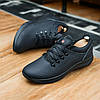 Чоловічі шкіряні кросівки (натуральна шкіра) чорні демісезонні для чоловіків на весну осінь, розміри 40-45, фото 5