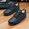 Чоловічі шкіряні кросівки (натуральна шкіра) чорні демісезонні для чоловіків на весну осінь, розміри 40-45, фото 4