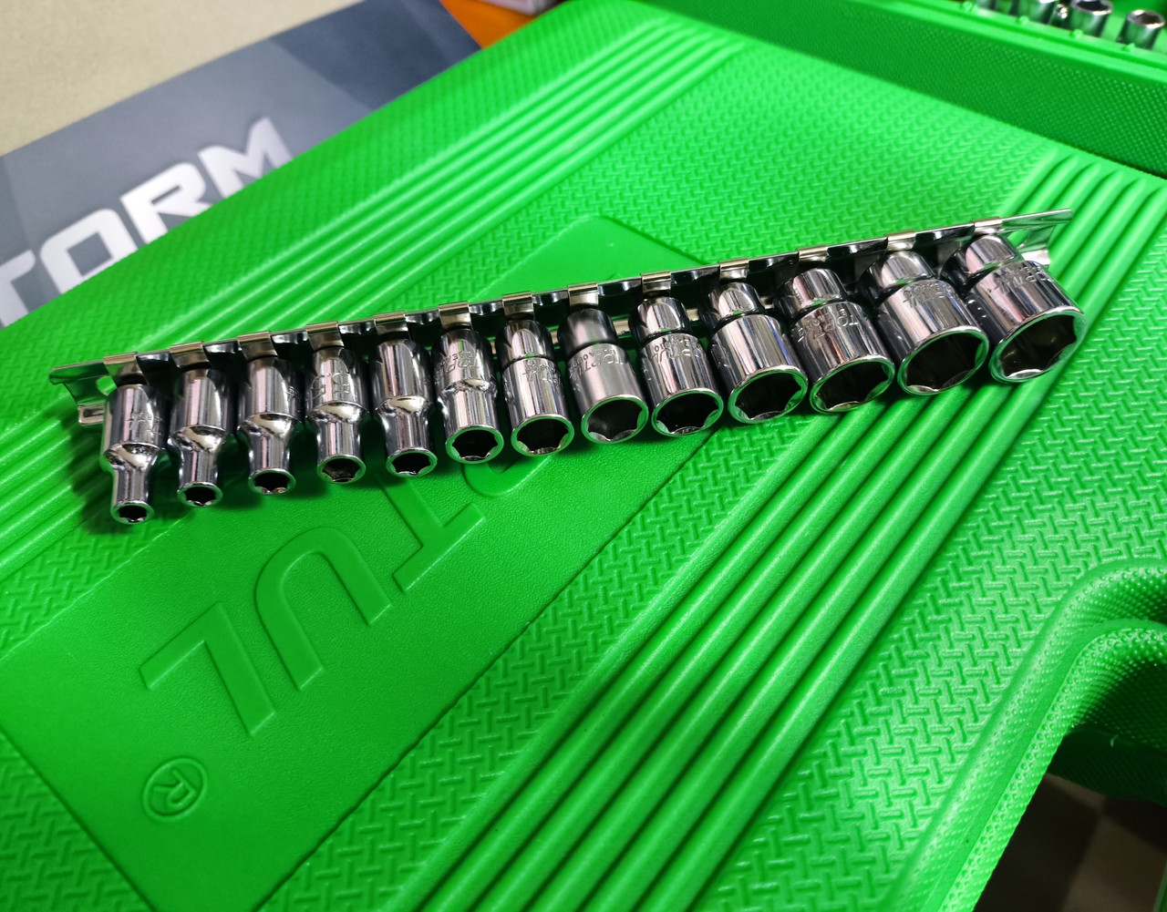 Набір головок 1/4" 13ед. 4~14 мм (на планці) GAAQ0801U+14 TOPTUL