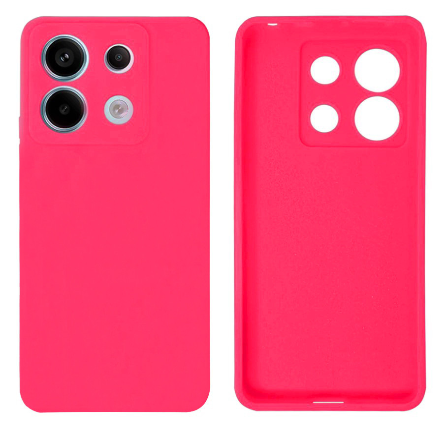 Чохол Silicone case Camera Protective для Xiaomi Redmi Note 13 4G (21) яскраво рожевий Shiny Pink