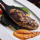 Лопатка кухонна щипці 2 в 1 чорна, фото 3