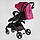 Коляска дитяча прогулянкова Joy Comfort L-20115 (колір РОЖЕВИЙ, рама сталь з алюмінієм, футкавер, підсклянник, телескопічна ручка), фото 4