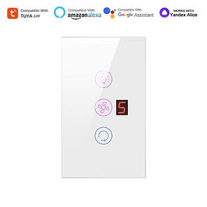 Регулятор обертів вентилятора (вимикач світла) SMART WI-FI з сенсорною панелью, фото 3