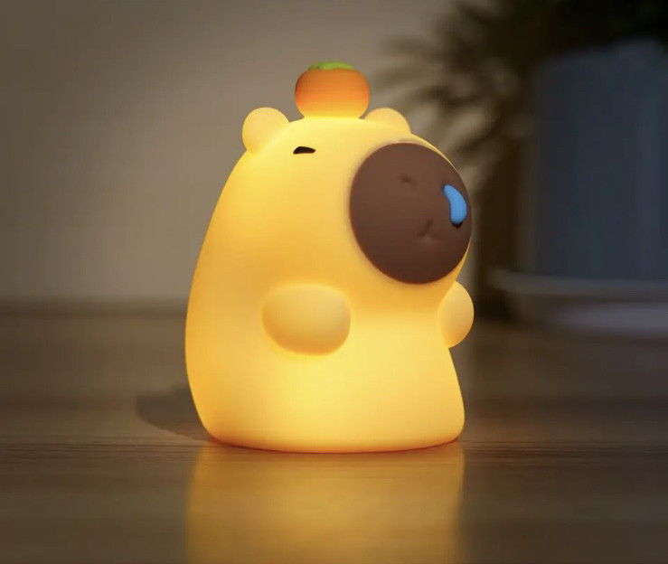 Світильник Акумуляторний Capybara 10 см Нічник Бездротовий Силіконовий Капібара (01005), фото 1