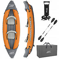 Каяк надувний двомісний (байдарка) BestWay 65077 Hydro-Force Lite-Rapid X2 Kayak (88*321 см., навантаження до 160 кг., весла,