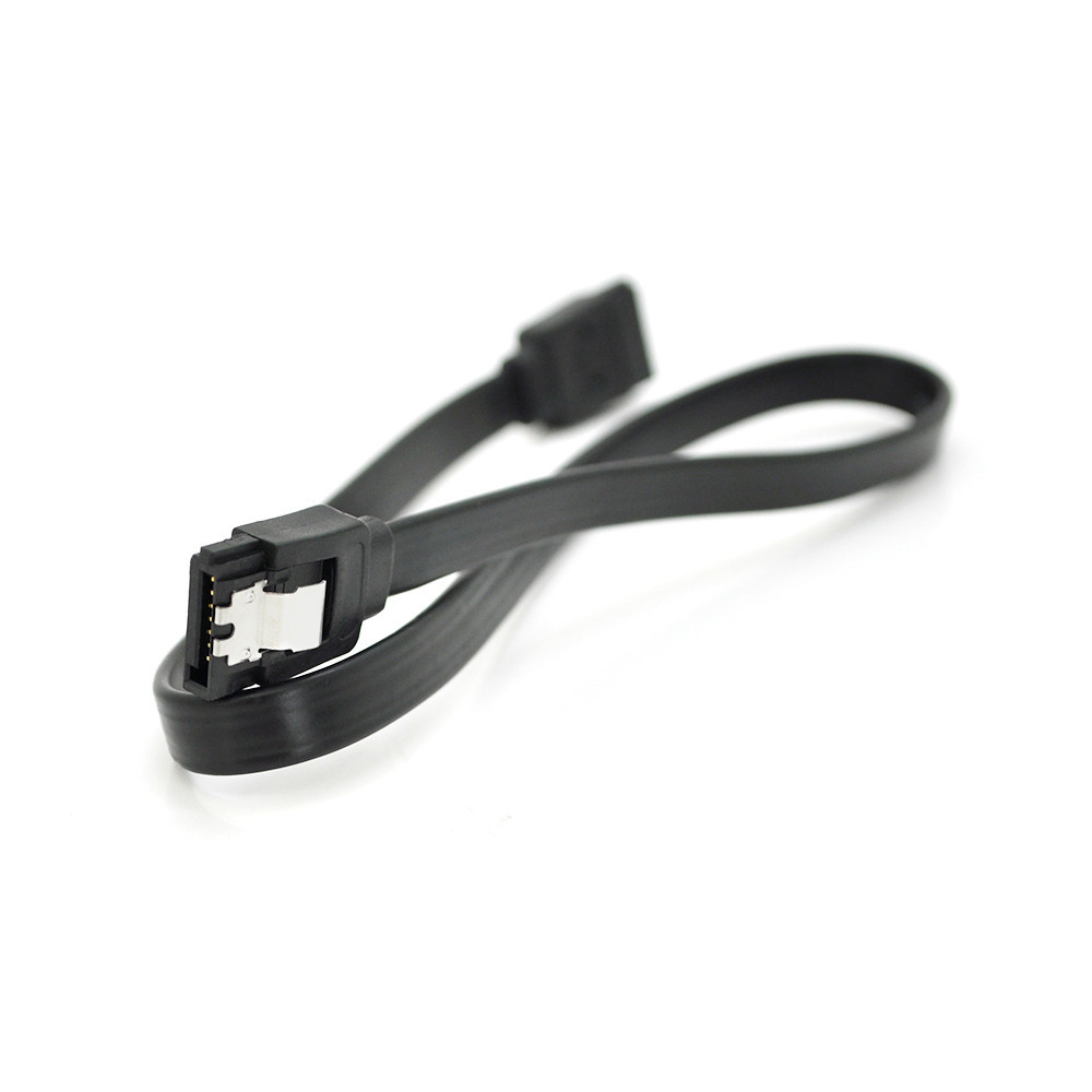 Кабель інтерфейсний SATA 0.45м, прямий з засувкою, чорний, Voltronic, Арт.56447