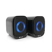 Колонки 2.0 Kisonli X3 для ПК і ноутбука, USB + 3.5 mm, 2x3W, 20Hz- 20KHz, RGB, Black