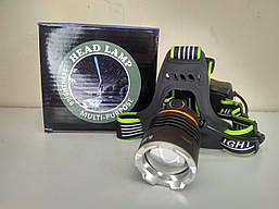 Ліхтар налобний BL-8003-P50, 2x18650, zoom, ЗУ microUSB, Box