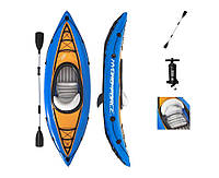 Каяк надувний одномісний (байдарка) BestWay 65115 Hydro-Force Cove Champion (81*275 см. навантаження до 100 кг., весло, ручний