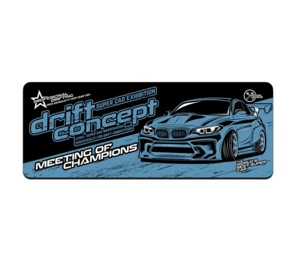 Килимок для мишки Voltronic Drift concept Dark Blue 300x700 з боковою прошивкою, товщина 2 мм