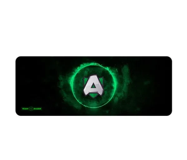 Килимок для мишки Voltronic RAZER TEAM Black Green 300x700 з боковою прошивкою, товщина 3 мм