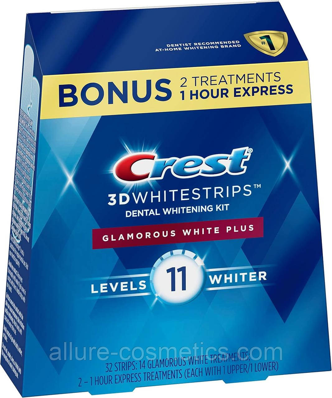 Відбілювальні смужки для зубів Crest 3D Whitestrips Glamorous Plus White Teeth Whitening Kit 14+2 пари Level 8