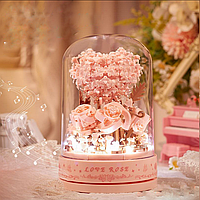 Музикальний конструктор нічник блочний дитячий з підсвіткою квітка в колбі Троянди квіти
