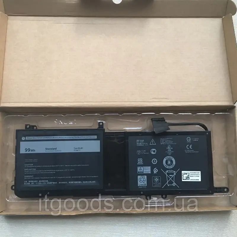 Батарея для ноутбука Dell 9NJM1 11.4V 8680mAh 99Wh Alienware 15 17 R3 R4 ALW17C AW15R3 P69F 01D82 546FF P31E