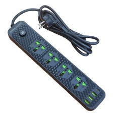 Мережевий подовжувач фільтр Power Socket J02 на 4 розетки + 3 USB 3.4 A і 1 Type-C