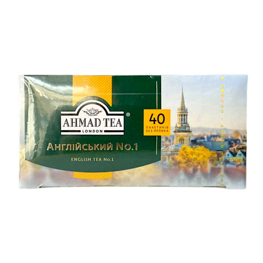 Чай Ахмад з бергамотом чорний в пакетиках Англійський №1 40 х 2 г, фото 1