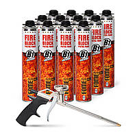 Піна монтажна вогнестійка В1 + пістолет Fome Flex Fire Block 750 мл ящик 12 штук