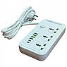 Мережевий подовжувач фільтр Power Socket J07 на 3 розетки + 4 USB 3.4 A і 2 Type-C, фото 5