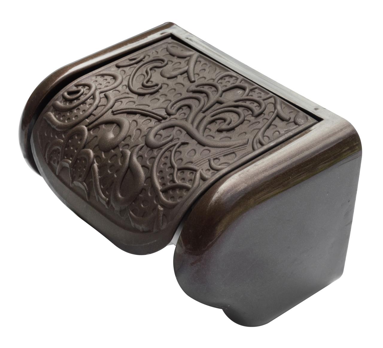 Тримач для туалетного паперу візерунчастий коричневий (ELIF Plastik), фото 1