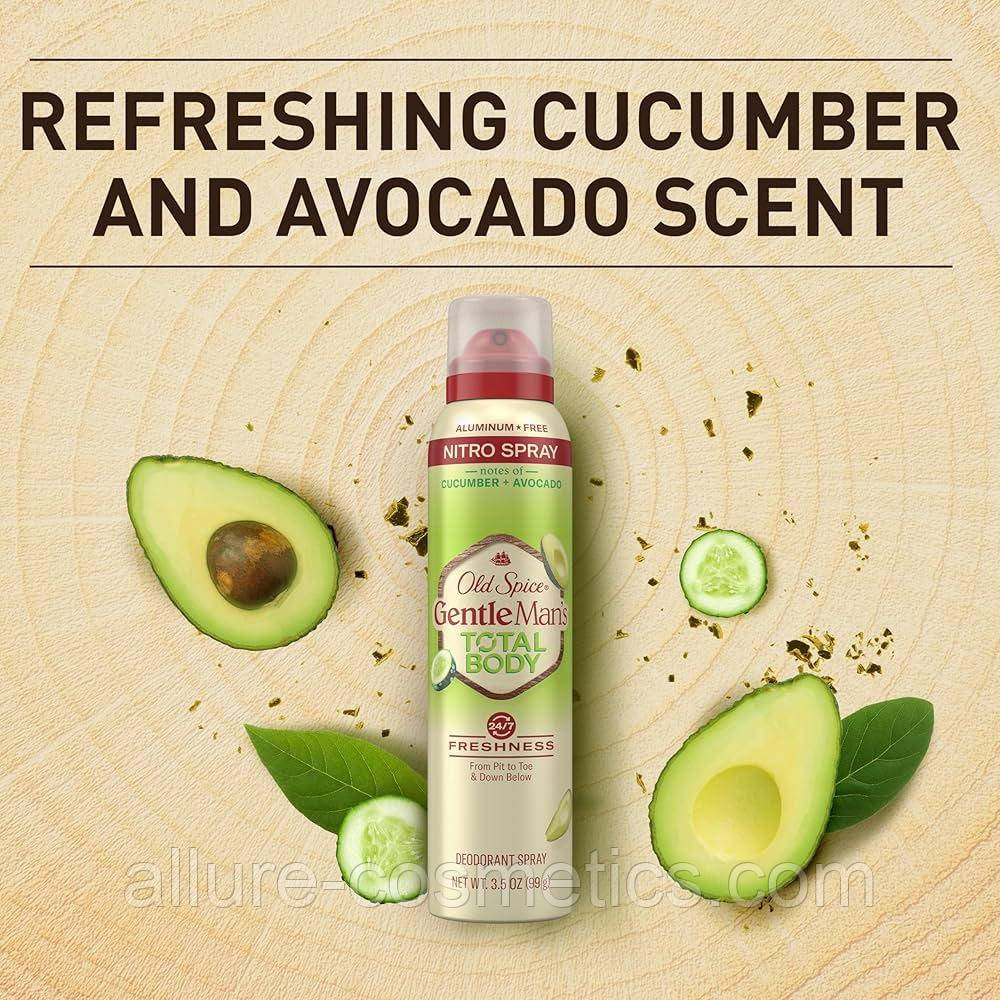 Дезодорант для всього тіла Old Spice Gentleman's Total Body Spray Deodorant Cucumber + Avocado 99g (США)