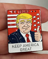 Брошка брошка пін-намет Трамп Америка метал емальTRAUP
